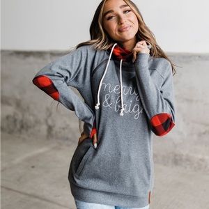 Merry and bright doublehood sweatshirt